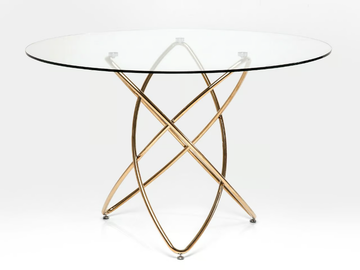 MOLEKULAR GOLD - Round Glass and Stainless Steel dining table by KARE Design - view 3